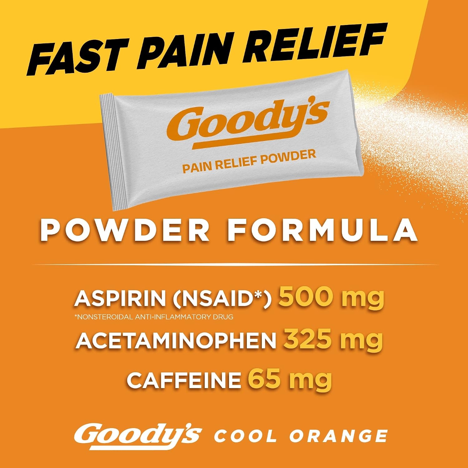 image:imageGoodys Extra Strength Headache Powder Cool Orange Flavor Dissolve Packs 4 Individual PacketsCool Orange