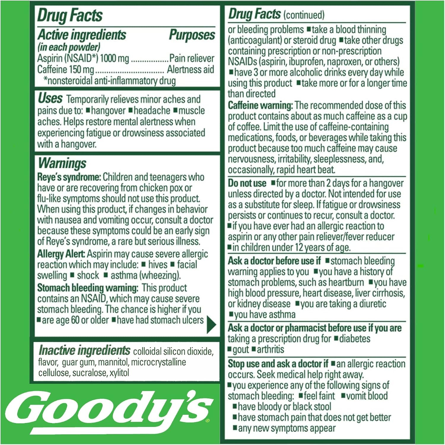 image:imageGoodys Hangover Relief Powder Dual Action Berry Citrus 4 Count 6 Pk