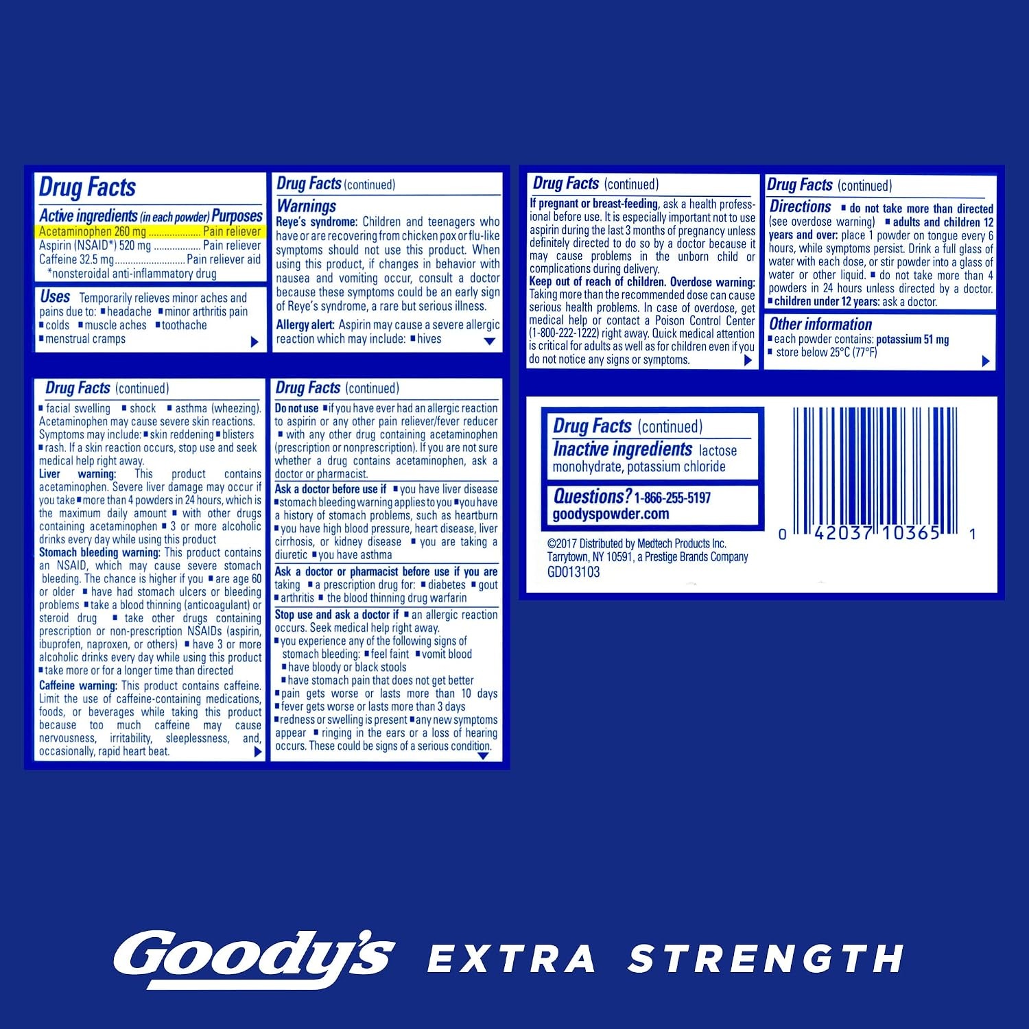 image:imageGoodys Triple Action Headache Powder Extra Strength Pain Relief 50 CountOriginal