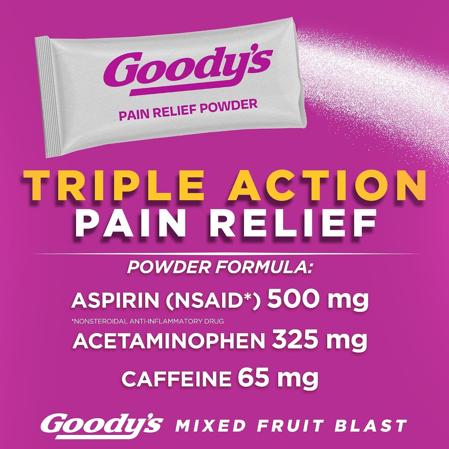 image:imageGoodys Triple Action Pain Relief Cool Orange Powder 4 Count Pack of 624 Count Pack of 1
