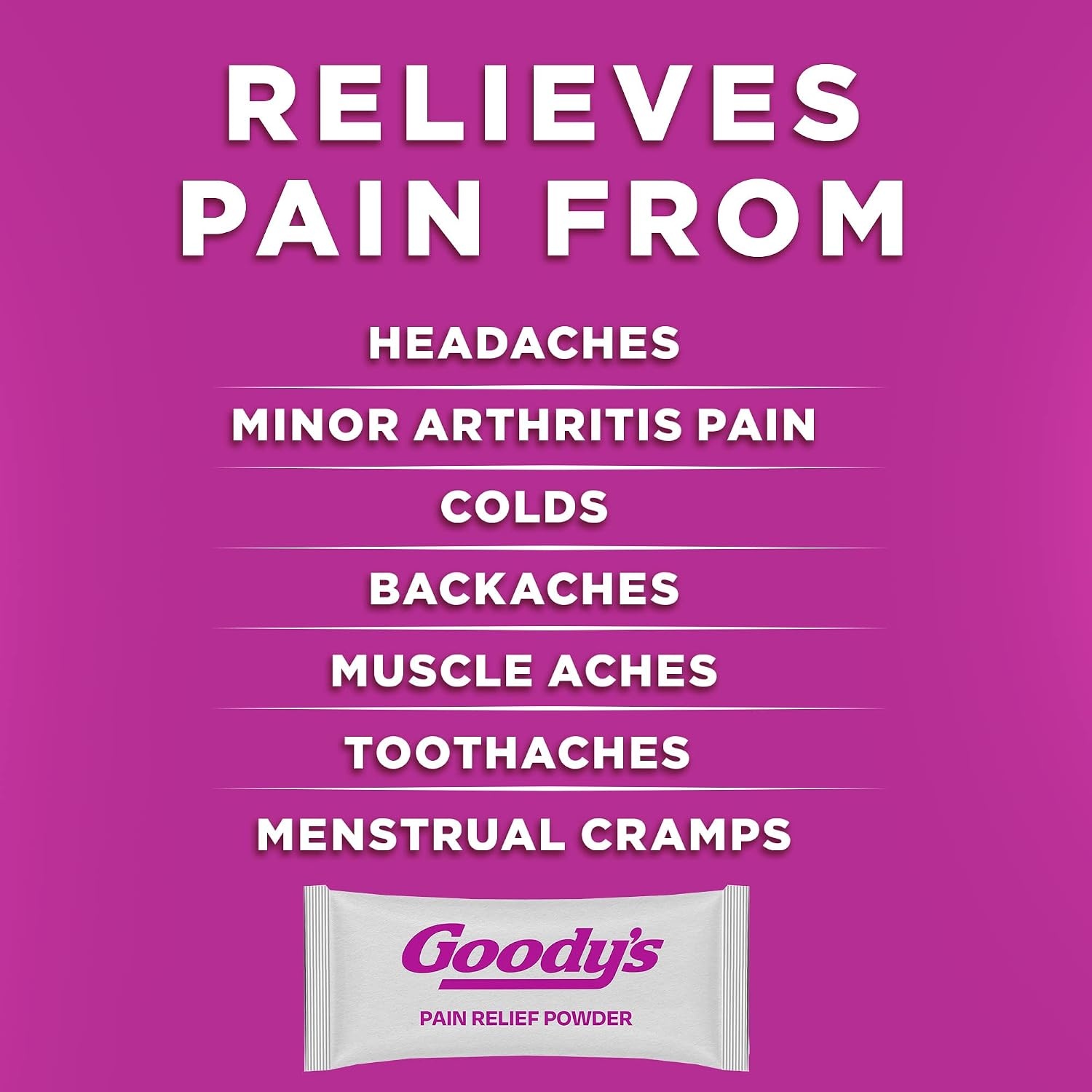 image:imageGoodys Triple Action Pain Relief Cool Orange Powder 4 Count Pack of 6Pack of 6