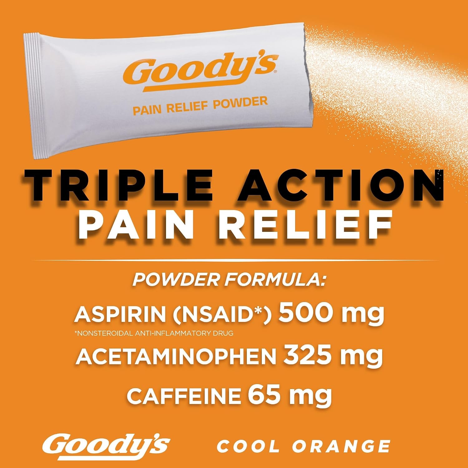 image:imageGoodys Triple Action Pain Relief Cool Orange Powder 4 Count Pack of 6Pack of 6