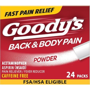 Goody’s Back and Body Pain Relief Powder, Dual Action, 24 Count(Orange)