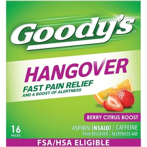 Goody’s Hangover Relief Powder, Dual Action, Berry Citrus Boost, 16 Count