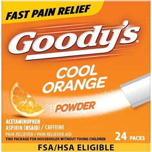 Goody’s Triple Action Pain Relief, Cool Orange Powder, 4 Count, Pack of 6(24 Count (Pack of 1))